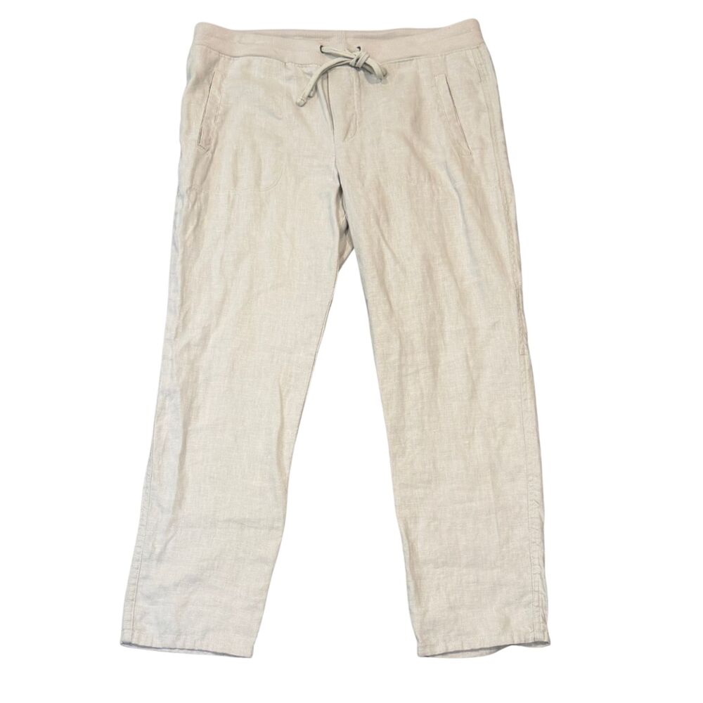 Standard James Perse Oatmeal Women's Relaxed Pull On Linen Pants Size 4/Medium